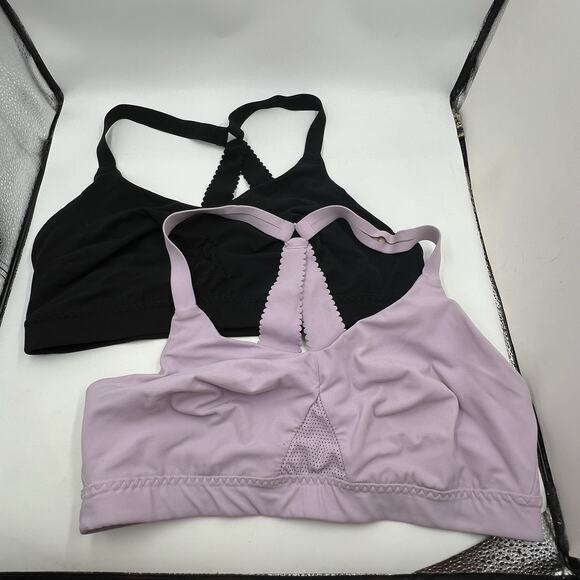 Athleta Other - Athleta Chakra Scallop Sports Bra Lot Of 2 Sz XL Purple & Black Gorpcore Workout